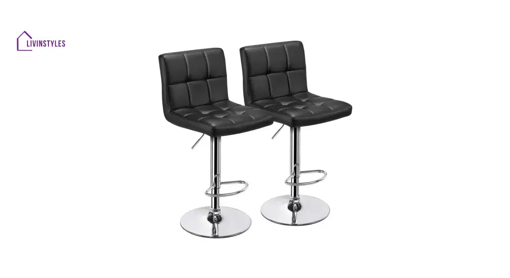 Black Color Gerrilyn Swiel Adjustable Bar Stool