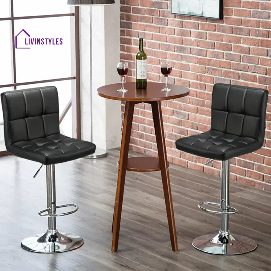 Black Color Gerrilyn Swiel Adjustable Bar Stool Set Of-1