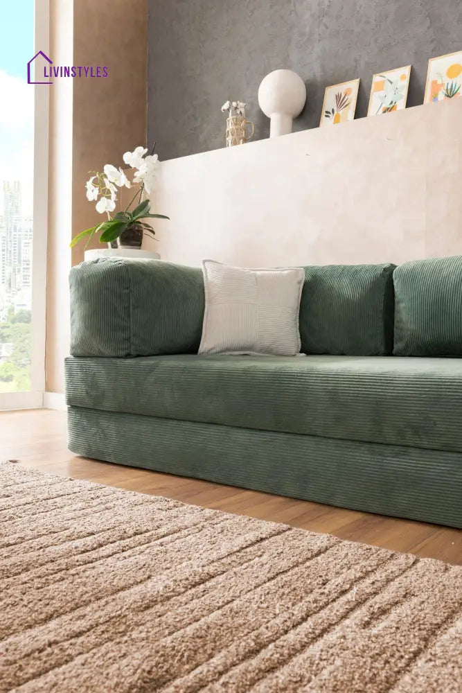 Manisha Green Sofa Come Bed For Living Room