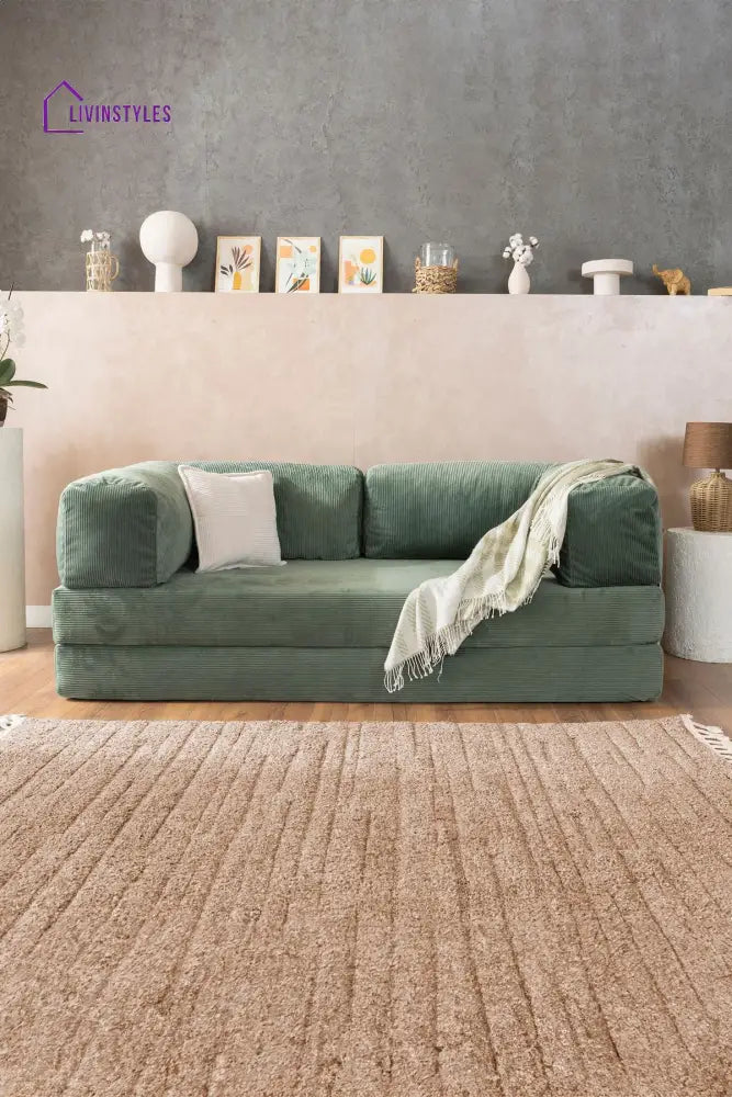 Manisha Green Sofa Come Bed For Living Room