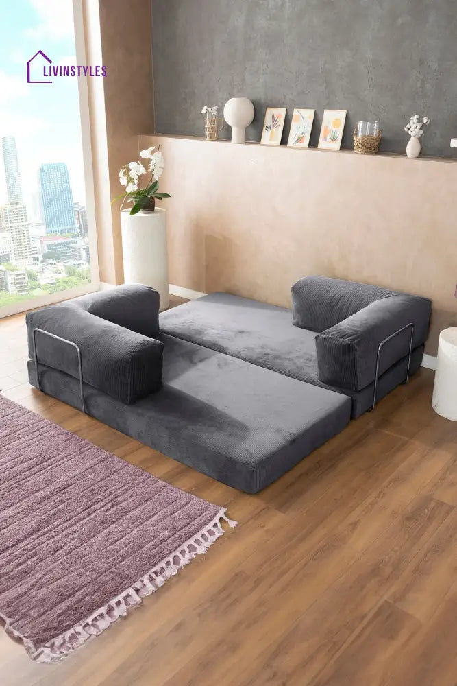 Manisha Grey Sofa Come Bed For Living Room