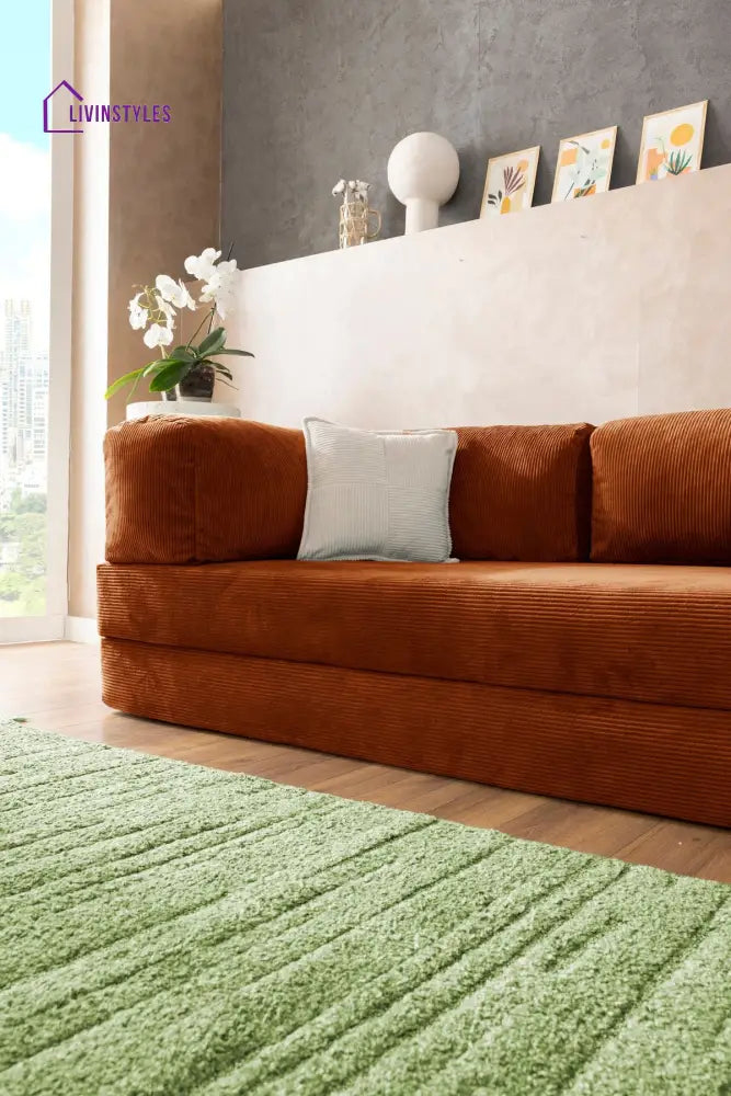 Manisha Orange Sofa Come Bed For Living Room