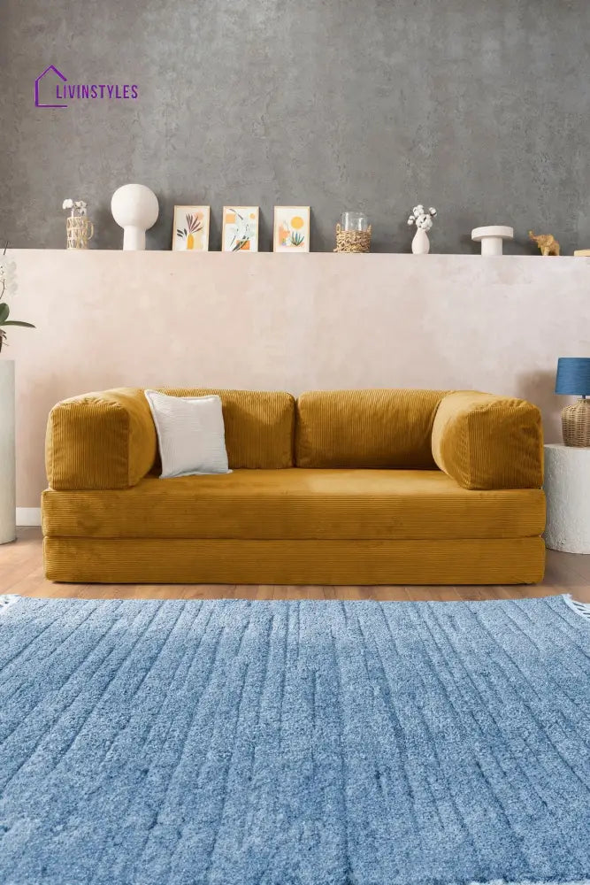 Manisha Yellow Sofa Come Bed For Living Room