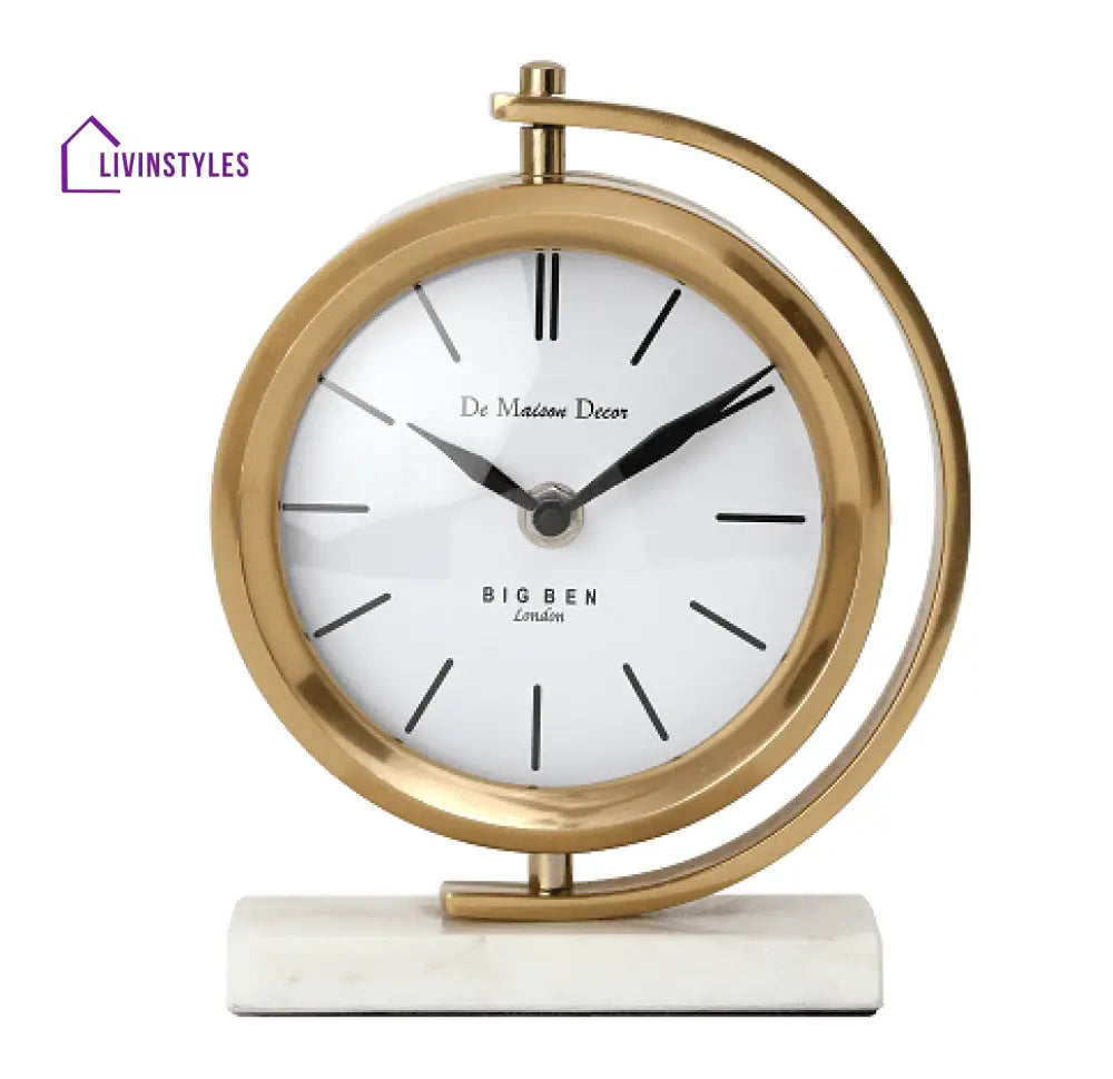 Marbellic Gold Clock Table Clock