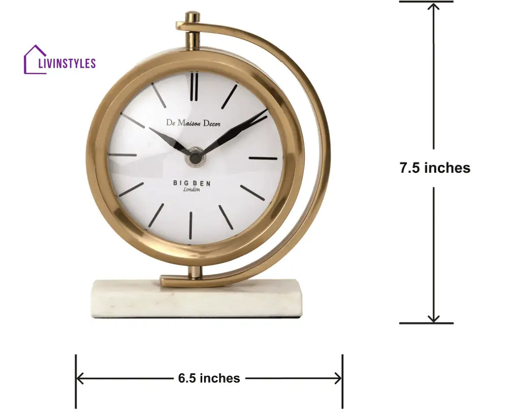 Marbellic Gold Clock Table Clock