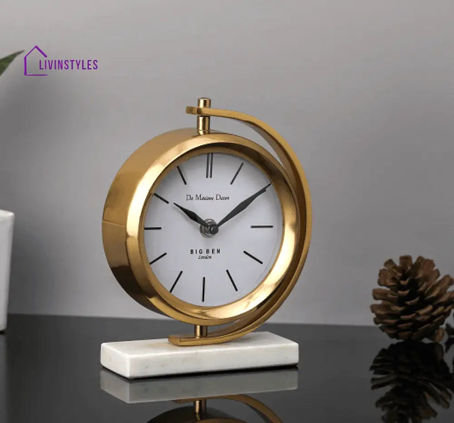 Marbellic Gold Clock Table Clock