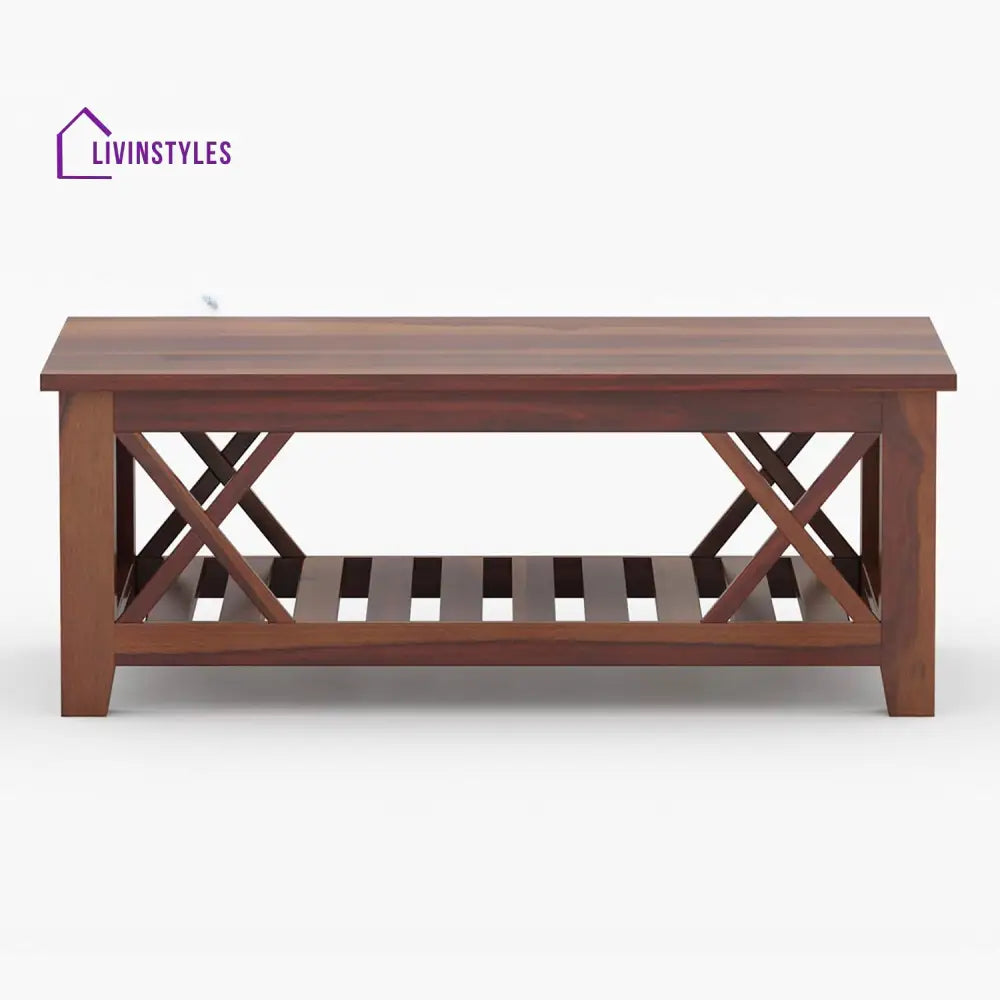 Maria Solid Wood Rectangle Coffee Table For Living Room