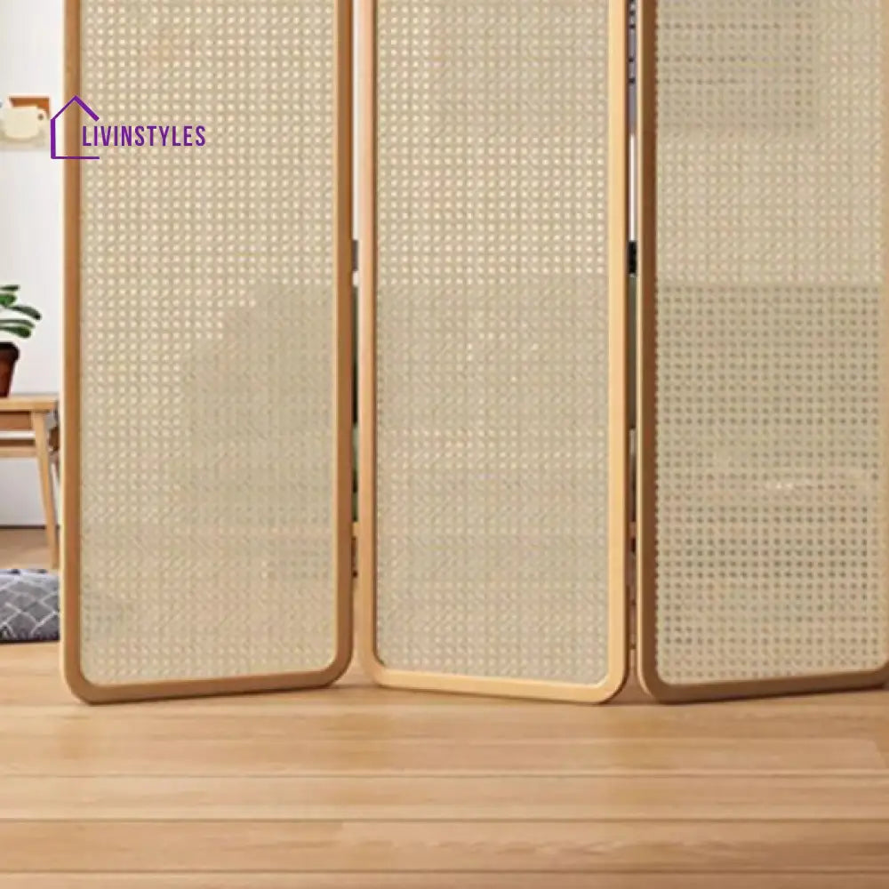 MarigoldWooden and Cane Weaving Room Partition for Living Room