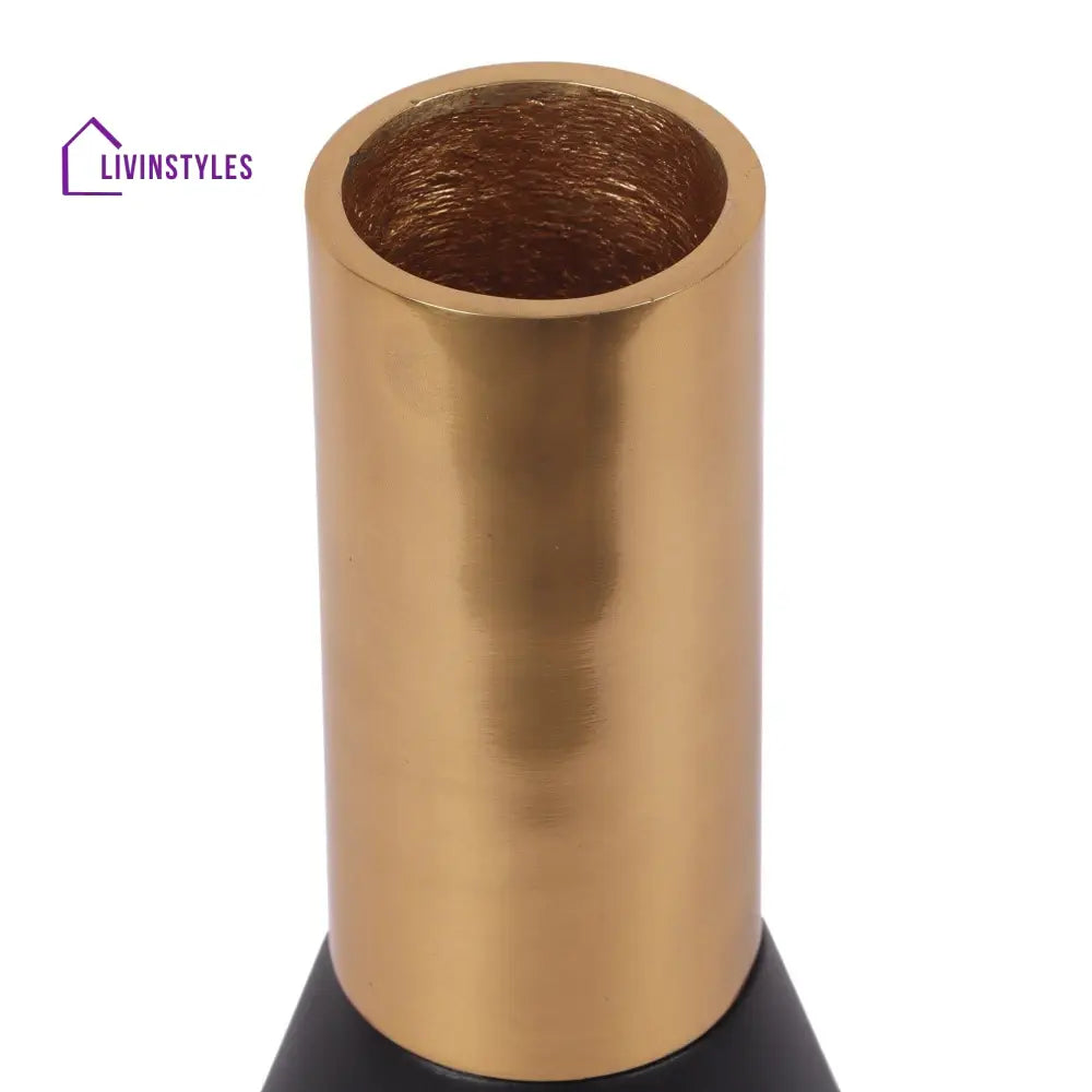 Matt Gold And Black Aluminum Deidra Table Vase