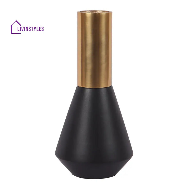 Matt Gold And Black Aluminum Deidra Table Vase