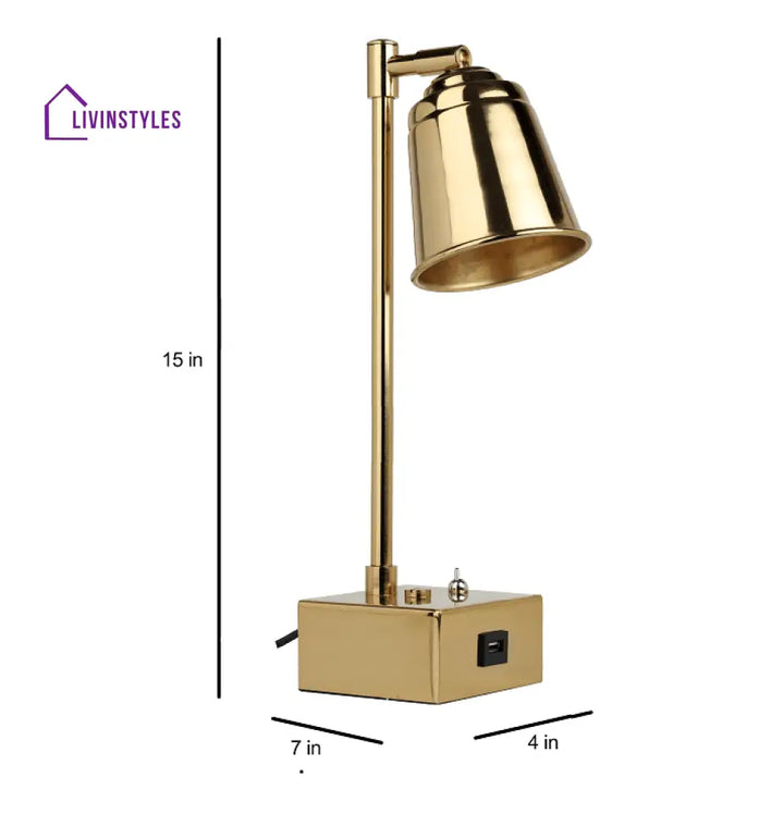 Matt Gold Steel Adjustable Study Lamp