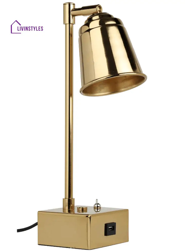 Matt Gold Steel Adjustable Study Lamp