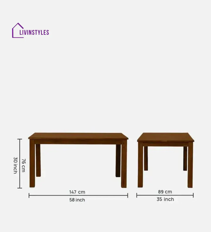 Meadow Sheesham Wood 6 Seater Dining Set With Bench Dinning Set