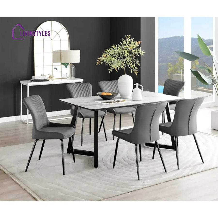 Meadow Stainless Steel Dining Table Set