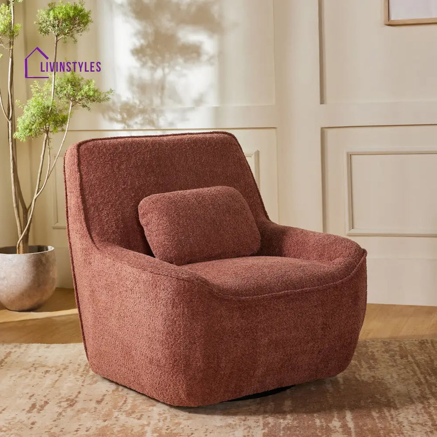 Meena Artisanal Chair Dusty Rose Brown Sofa