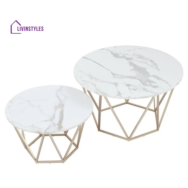 Megan Metal And Marble Top Coffee Table