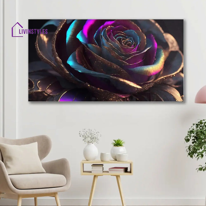 Mesmerizing Rose In Vibrant Hues Wall Painting