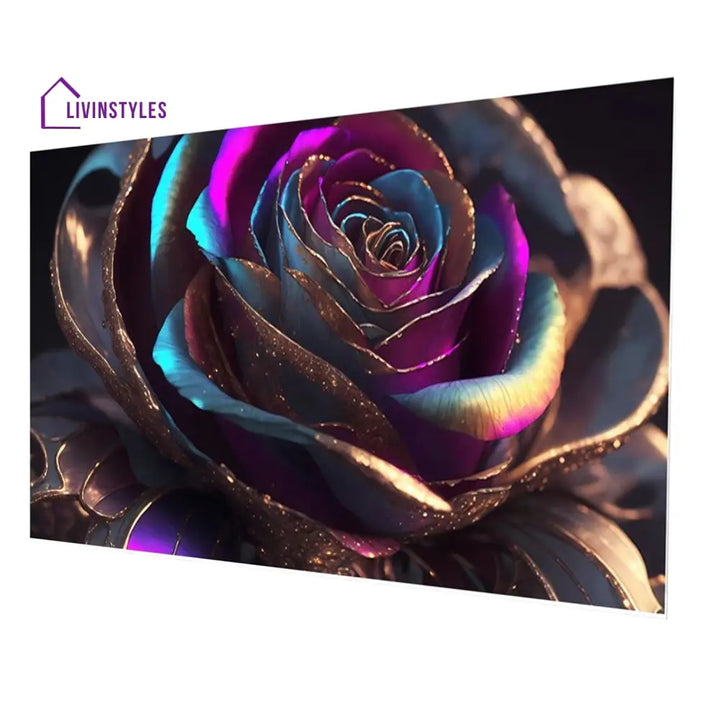 Mesmerizing Rose In Vibrant Hues Wall Painting