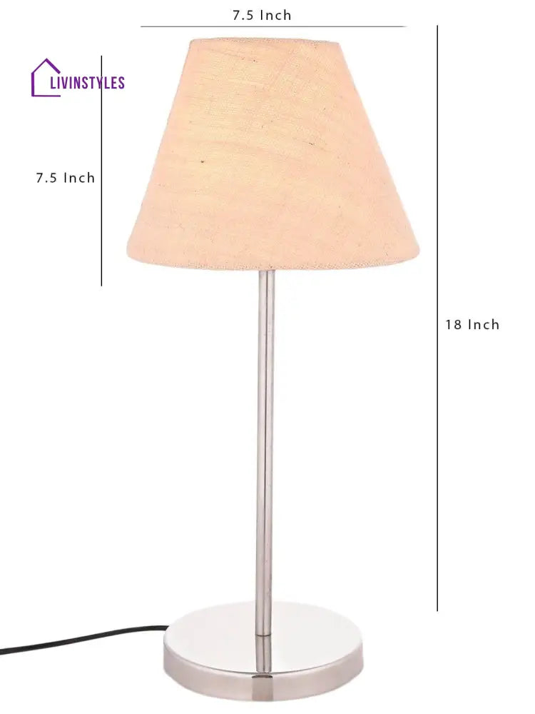 Metal Table Lamp With White Jute Shade