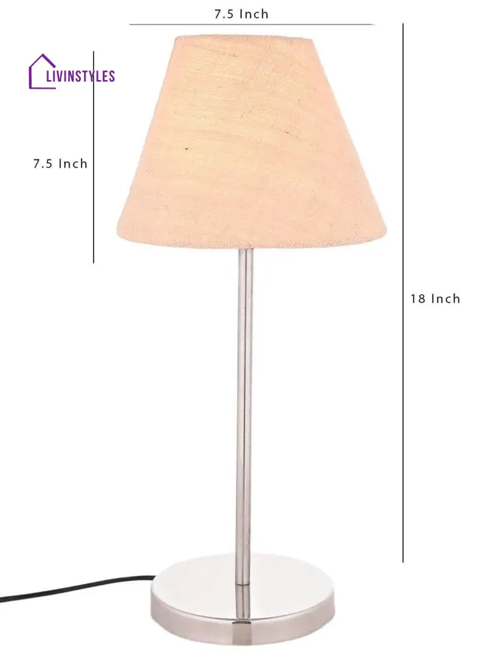 Metal Table Lamp With White Jute Shade