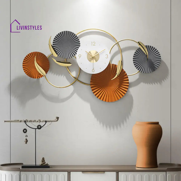 Metal Wall Clock - Modern 36X18 Inch Decor Piece High-Quality Material Long-Lasting Performance