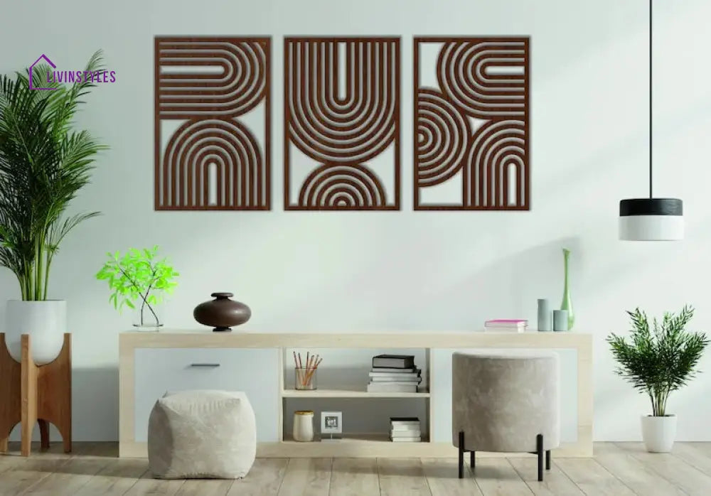 Mid Century Geometric Wood Wall Decor