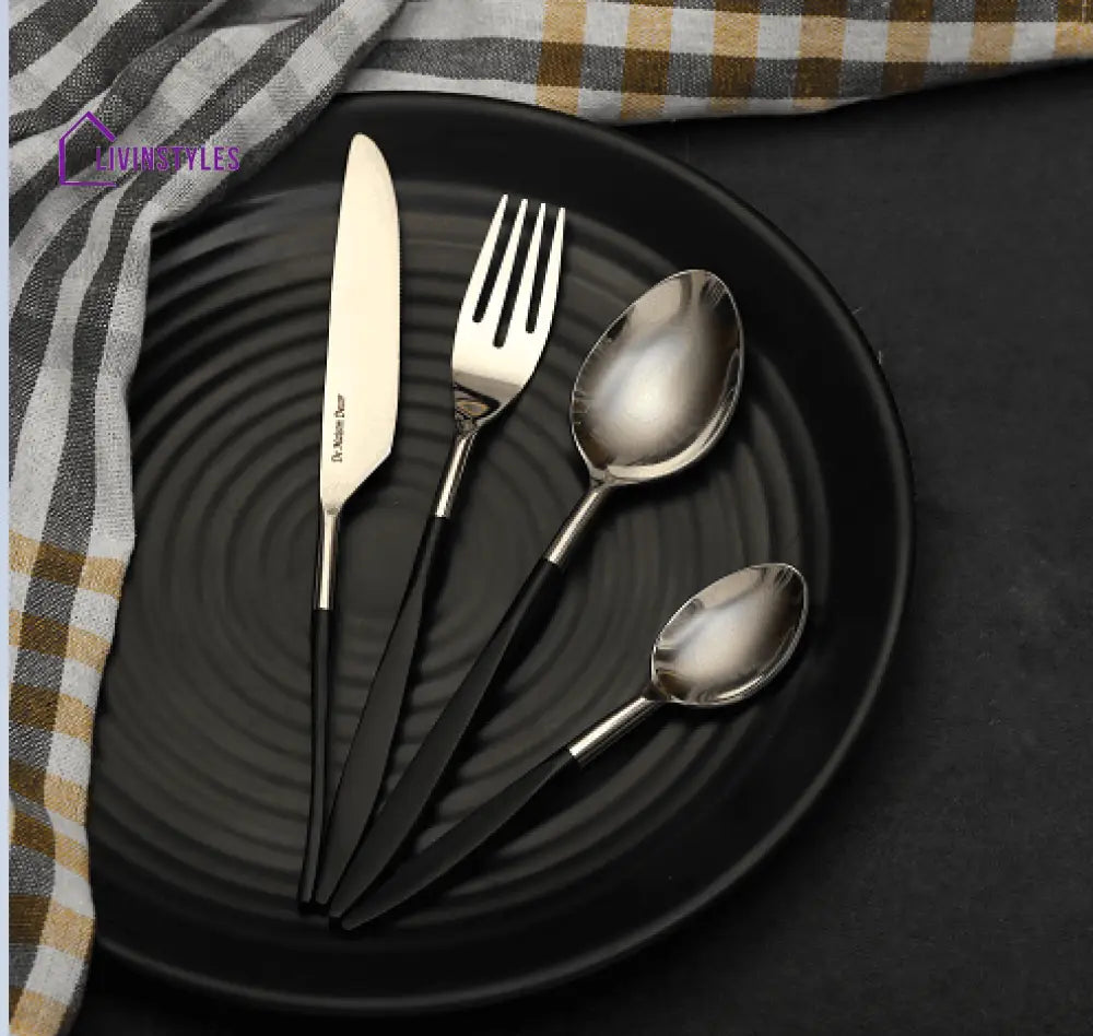 Midnight Opulence Black & Silver Cutlery Set