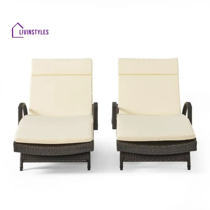 Milano Outdoor Cushioned Lounge Chair - Set Of 2