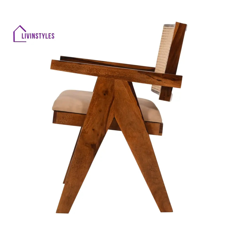 Miloni Sheesham Wood Cane Arm Chair