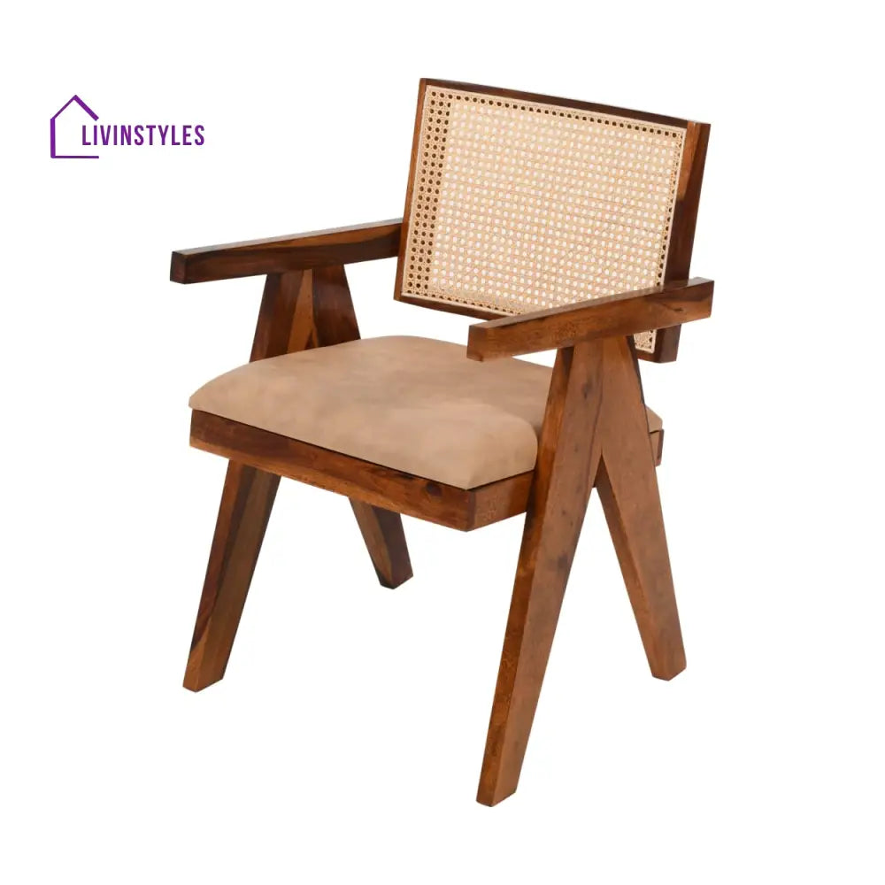 Miloni Sheesham Wood Cane Arm Chair