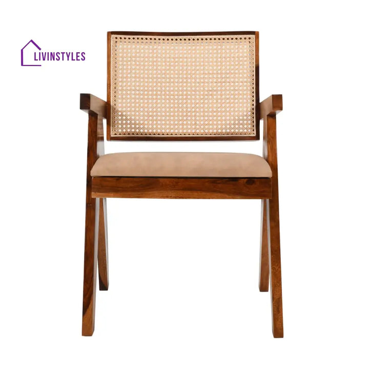 Miloni Sheesham Wood Cane Arm Chair