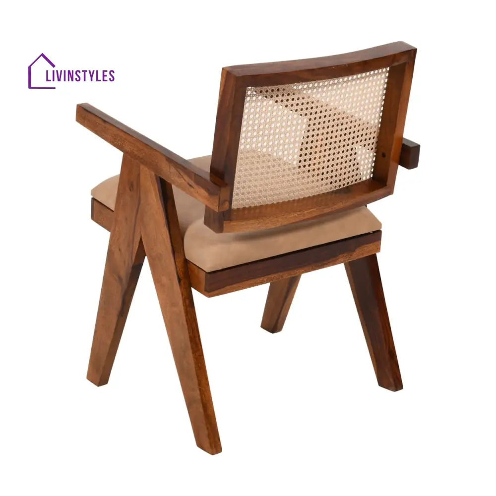 Miloni Sheesham Wood Cane Arm Chair