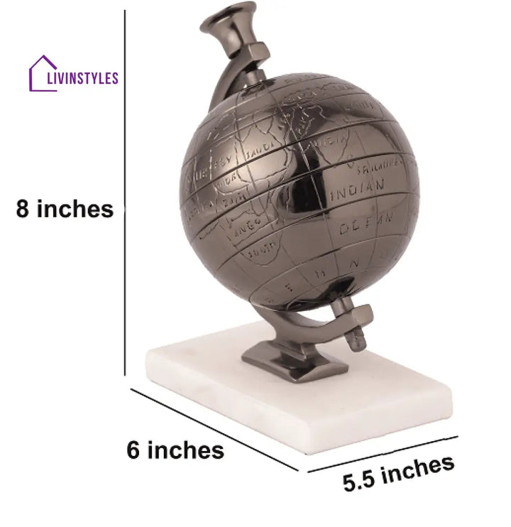 Miniature Metal Earth Black With White Marble Base