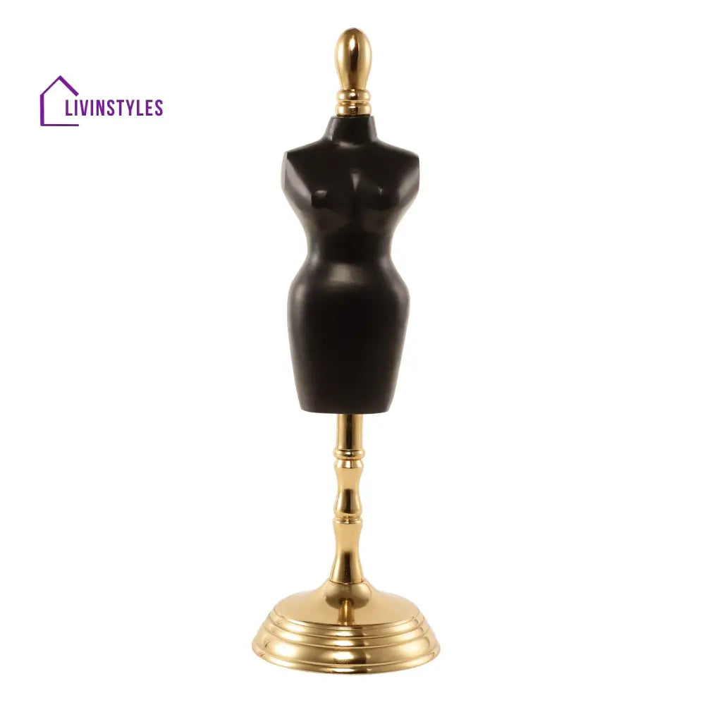 Miniaturised Mannequin In Black Gold Finish Decorative