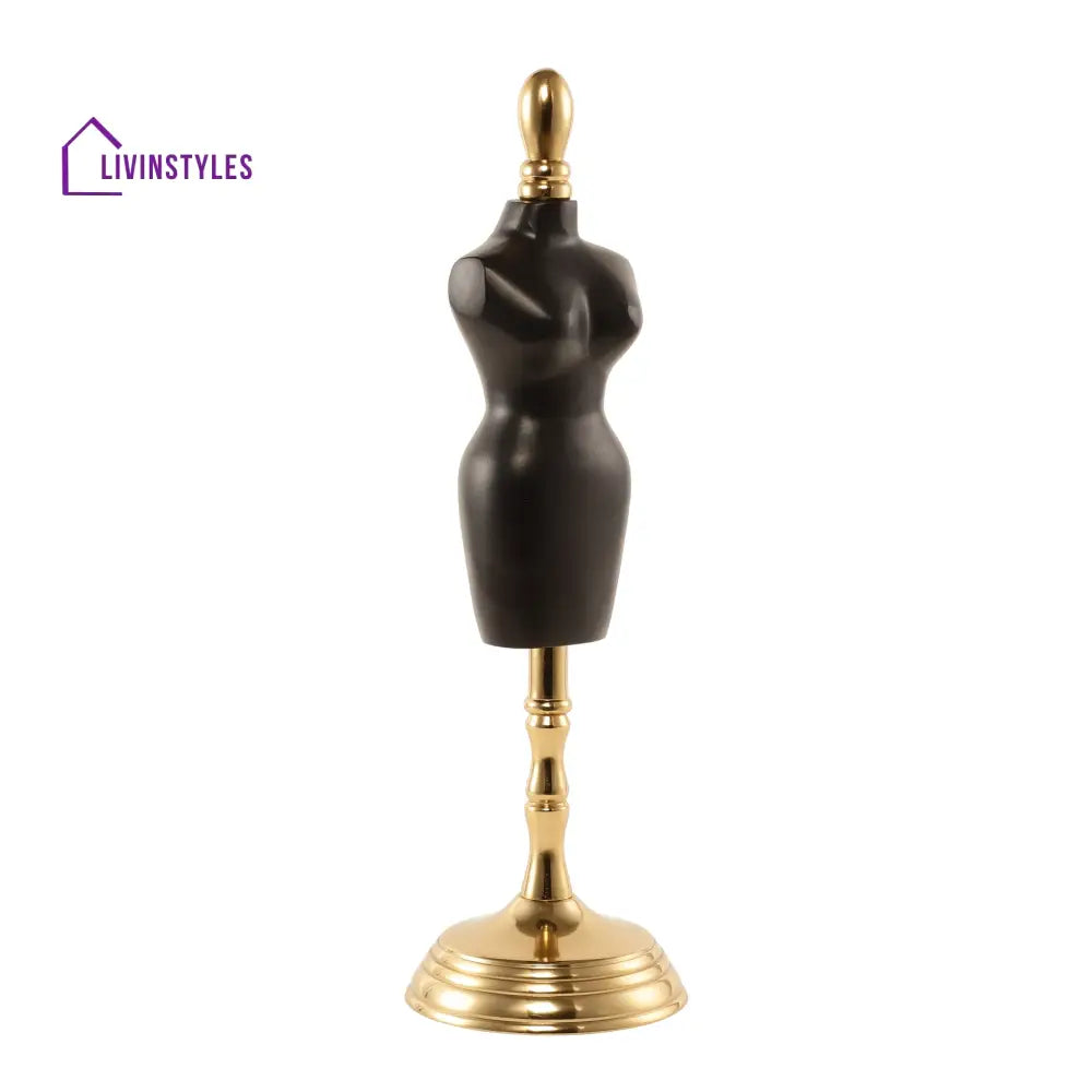 Miniaturised Mannequin In Black Gold Finish Decorative