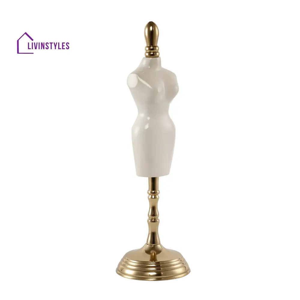 Miniaturised Mannequin In White Gold Finish Decorative7699