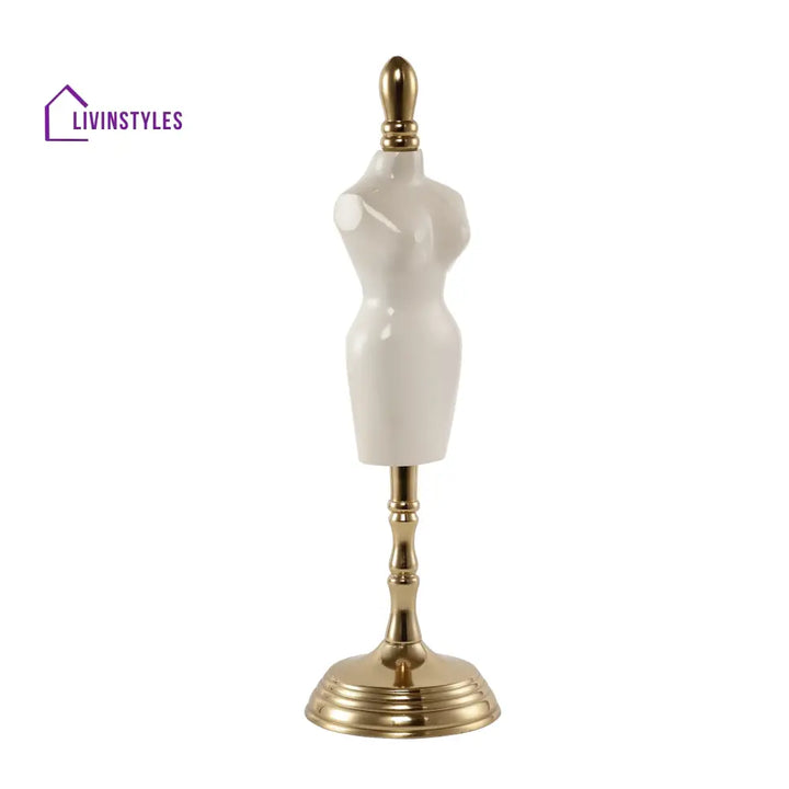 Miniaturised Mannequin In White Gold Finish Decorative7699