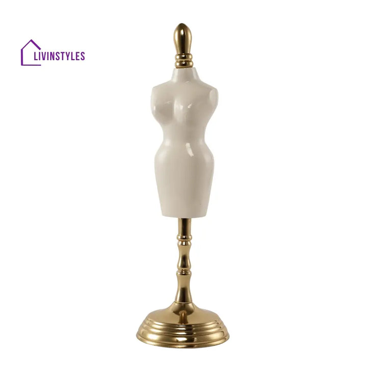 Miniaturised Mannequin In White Gold Finish Decorative7699