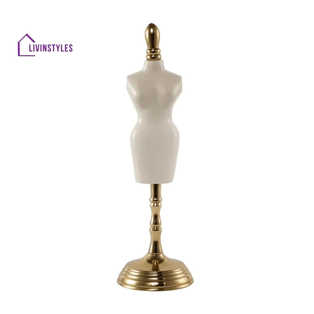 Miniaturised Mannequin In White Gold Finish Decorative7699