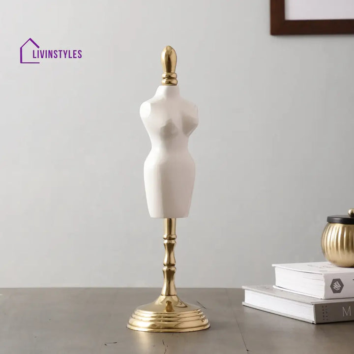 Miniaturised Mannequin In White Gold Finish Decorative7699