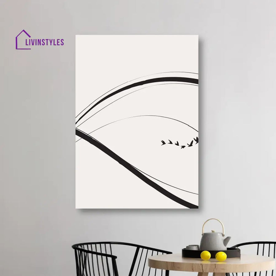 Modern Black And White Abstract Canvas Printed Wall Painting