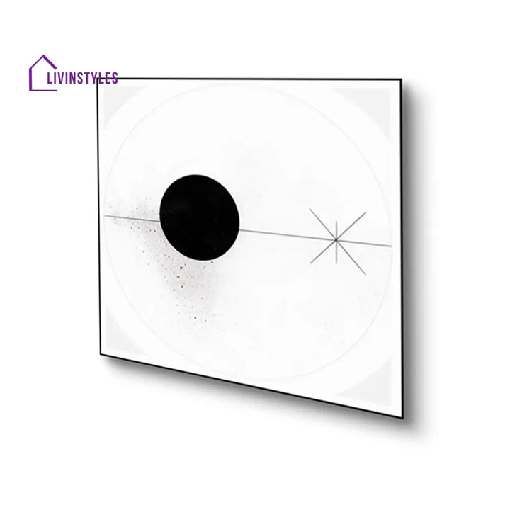 Modern Black And White Circles Set Of 2 Canvas Wall Painting