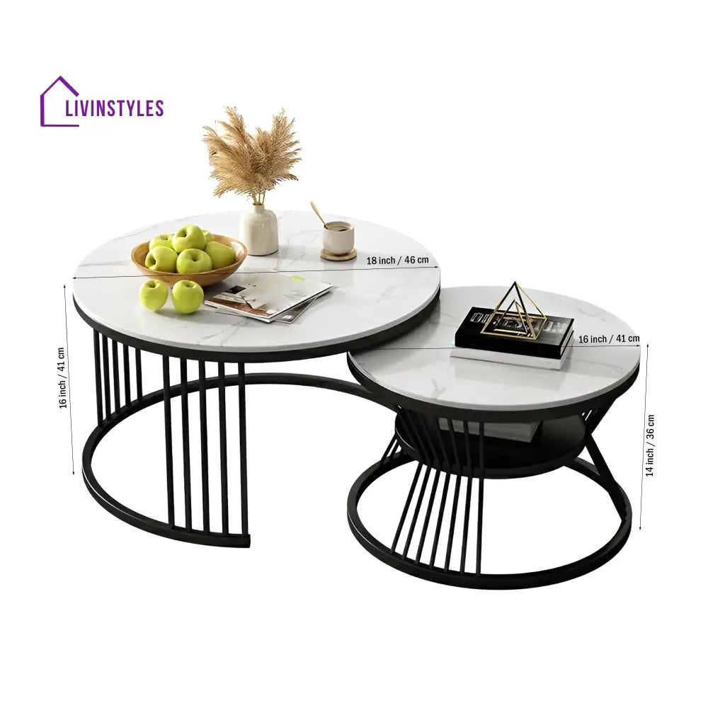 Modern Designer Multipurpose Coffee Table with Black Metal Finish Table