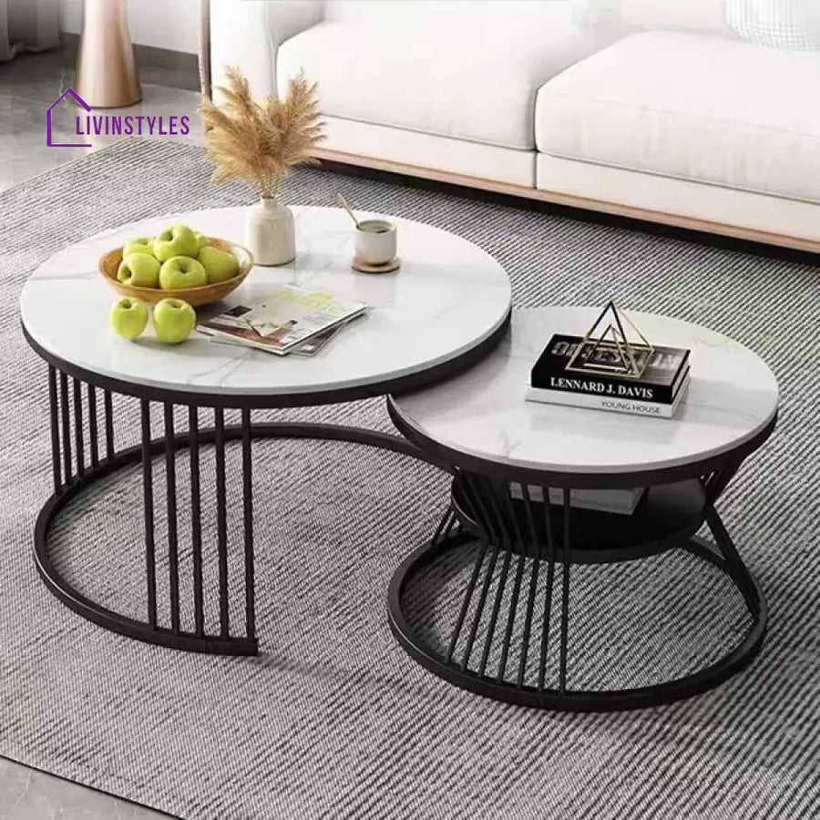 Modern Designer Multipurpose Coffee Table with Black Metal Finish Table