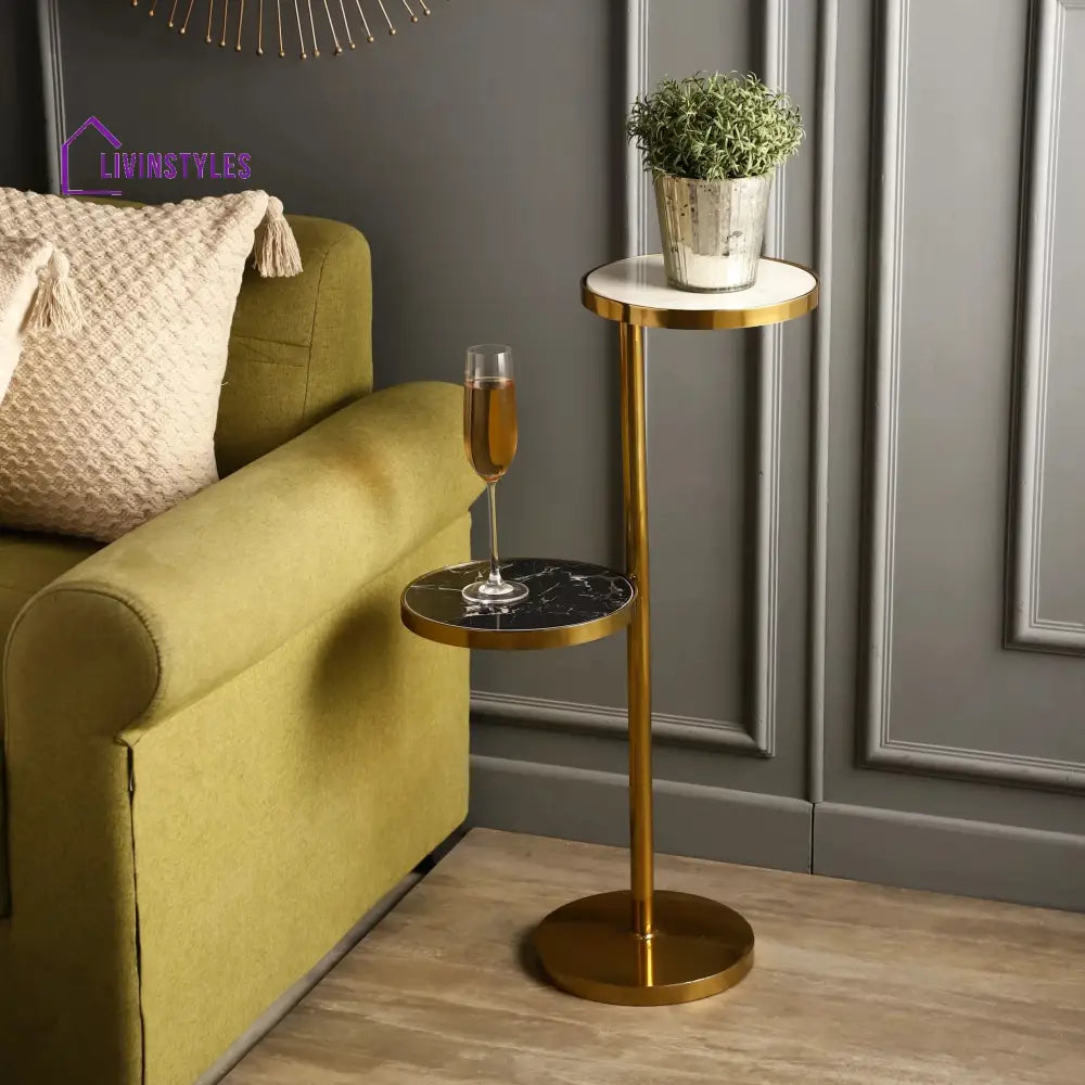 Modern Golden Round Shape Iron Stand Drink Table Table