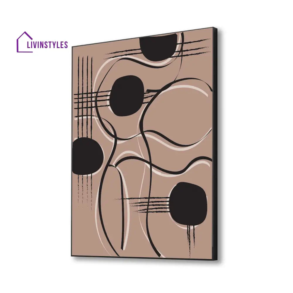 Modern Lines Canvas Wall Art Printed Painting 16 X 20 Inch / Black Floating Frame