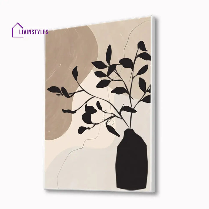 Modern Vase Canvas Wall Art Abstract Painting 16 X 20 Inch / White Floating Frame