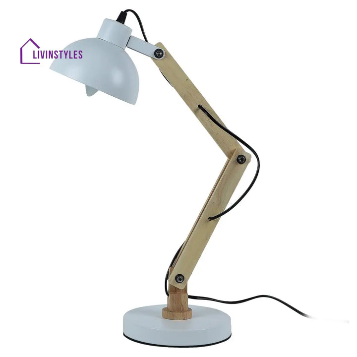 Modern White Study Lamp With Metal Base By Ss Lightings Study