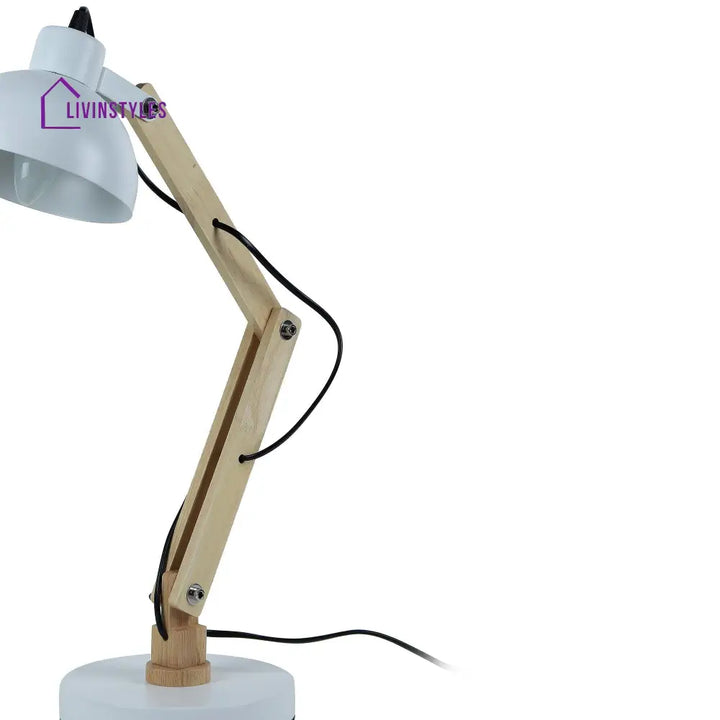 Modern White Study Lamp With Metal Base By Ss Lightings Study