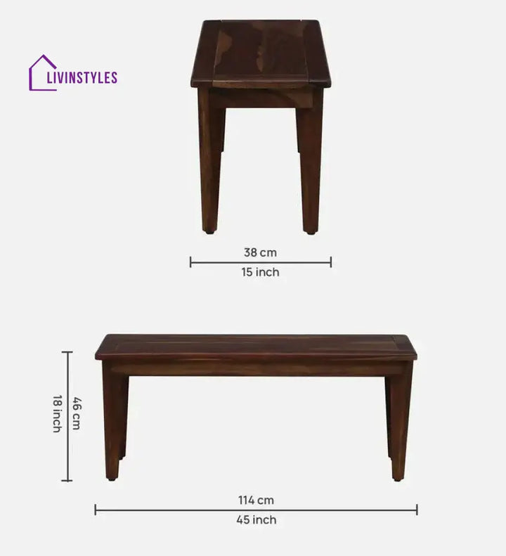 Monarch Sheesham Wood 6 Seater Dining Set With Bench Dining Set